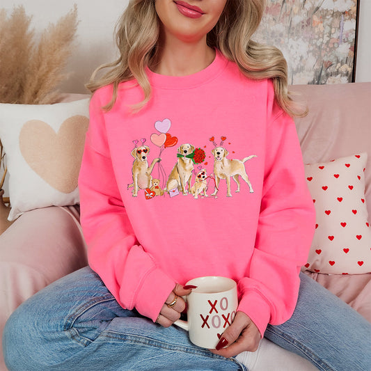Yellow Lab Valentine Crewneck Sweatshirts