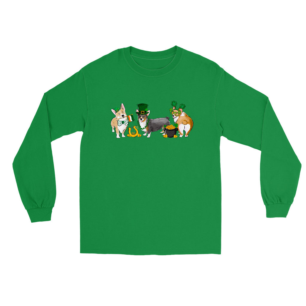 Corgi St. Patrick's Long Sleeve T-Shirts