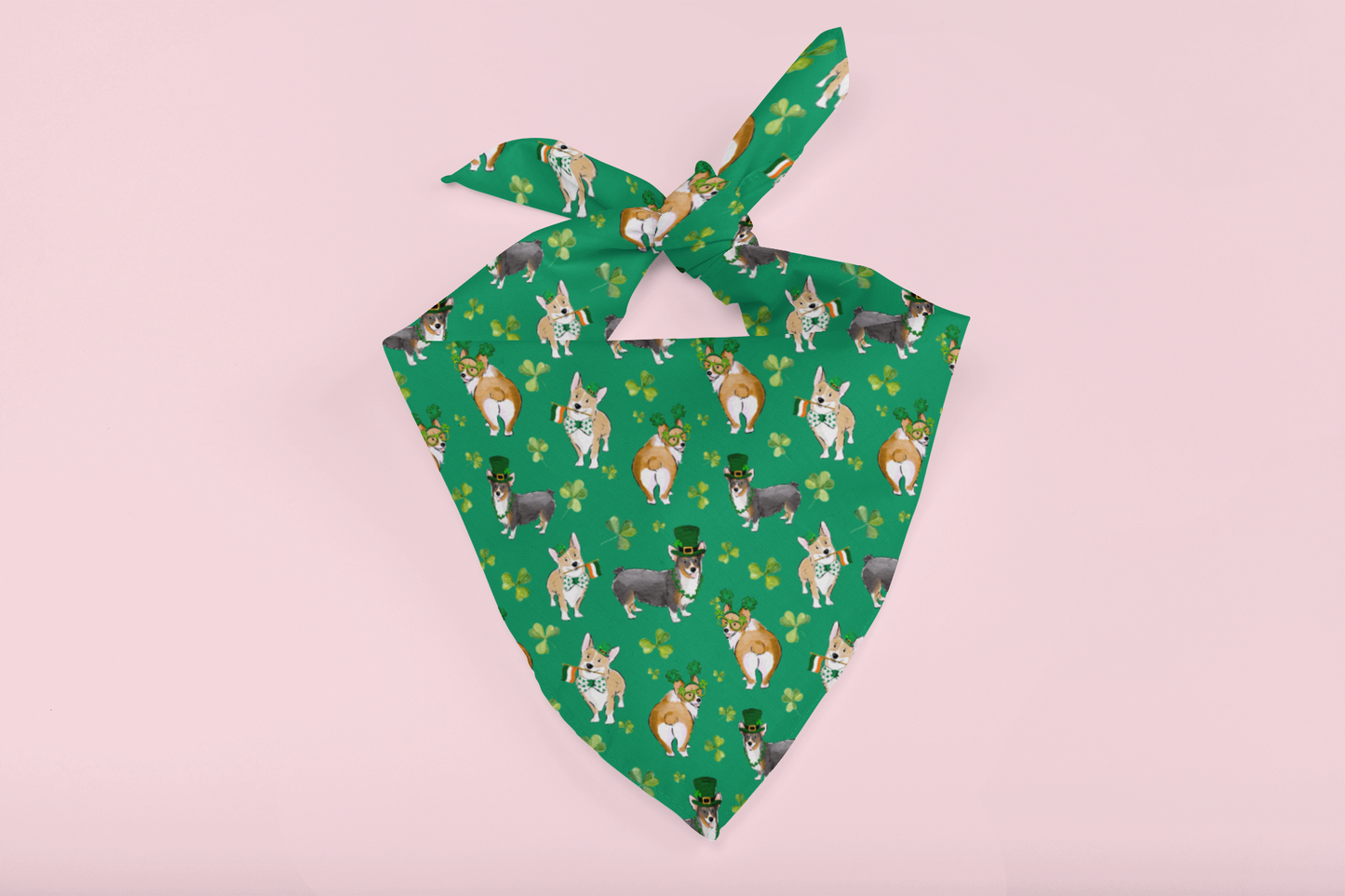 Corgi St. Patrick's Bandanas