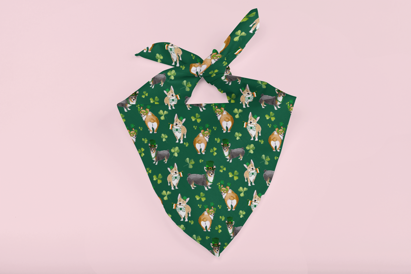 Corgi St. Patrick's Bandanas