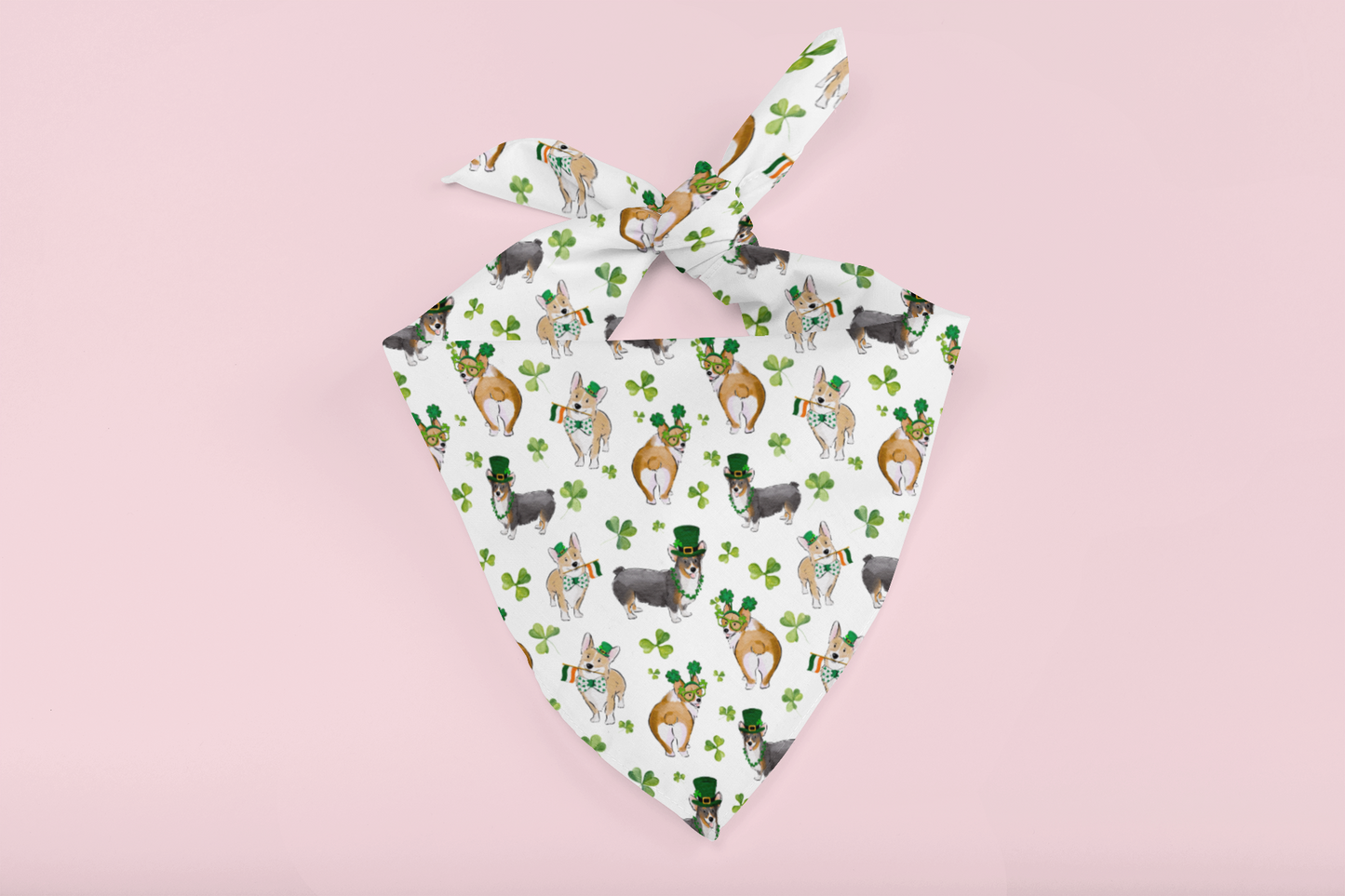 Corgi St. Patrick's Bandanas