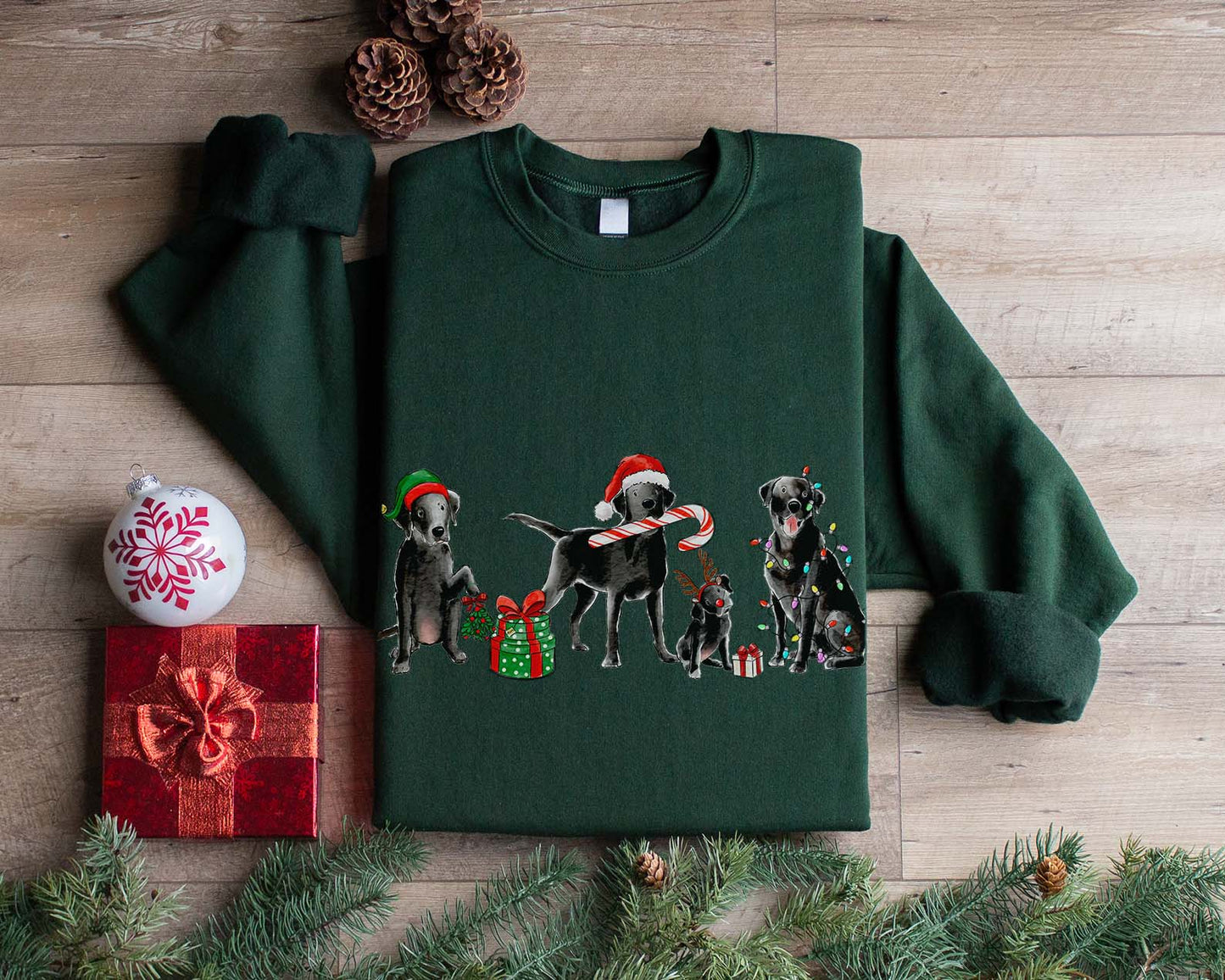 Black Lab Christmas Crewneck