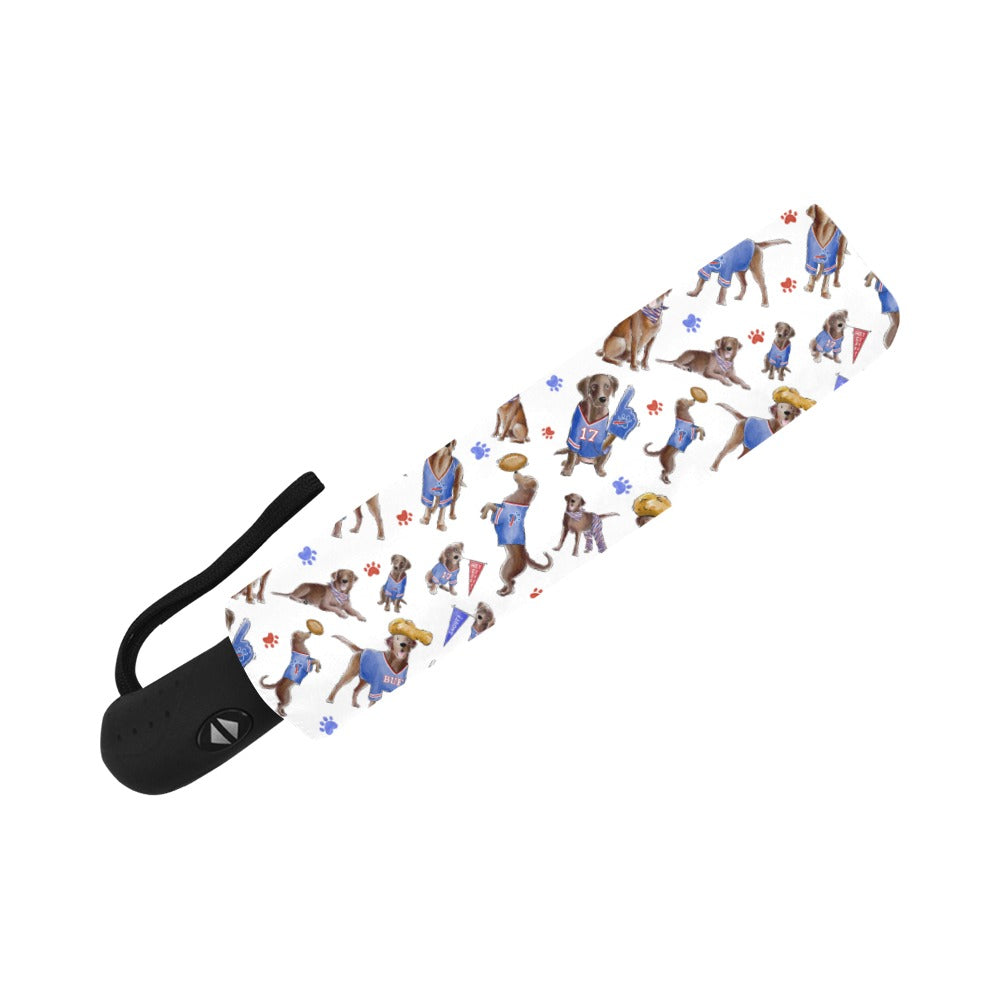Buffalo Chocolate Lab Umbrella - Auto Open/Foldable!