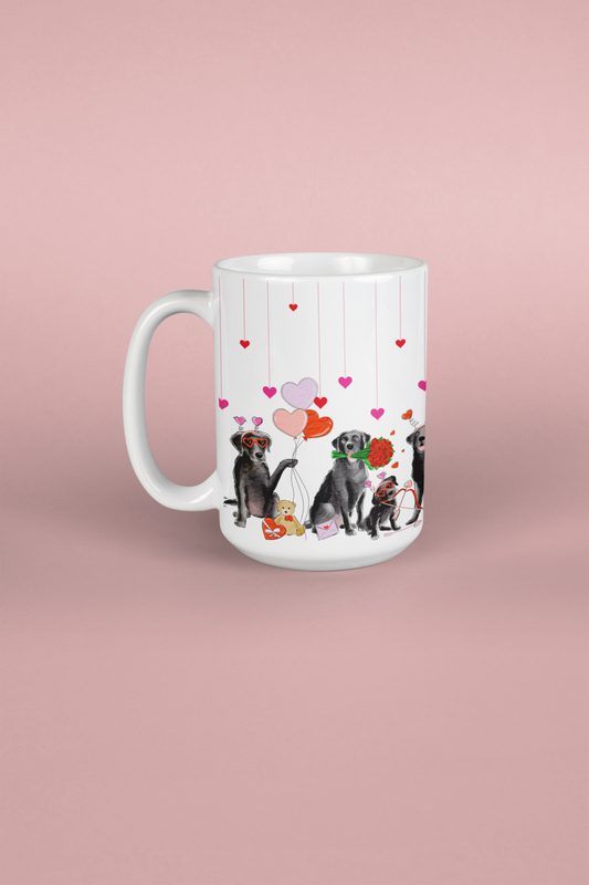Black Lab Valentine Mugs