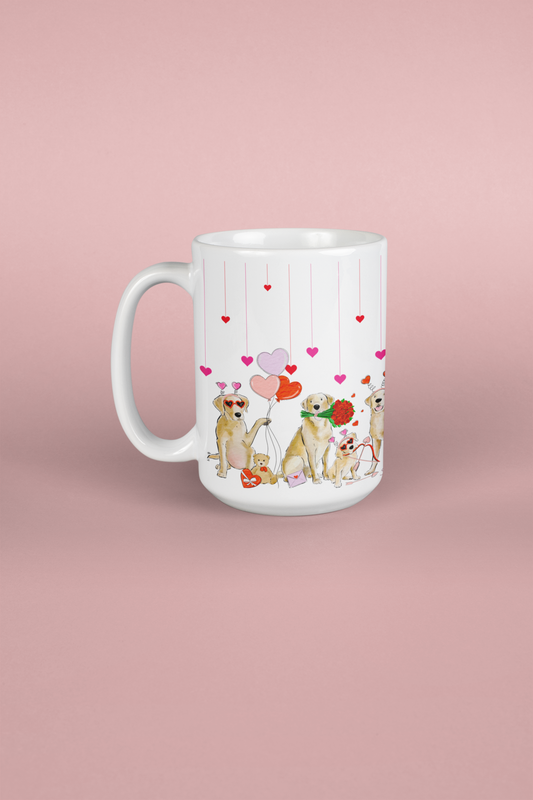 Yellow Lab Valentine Mugs