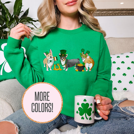 Corgi St. Patrick's Crewneck Sweatshirt