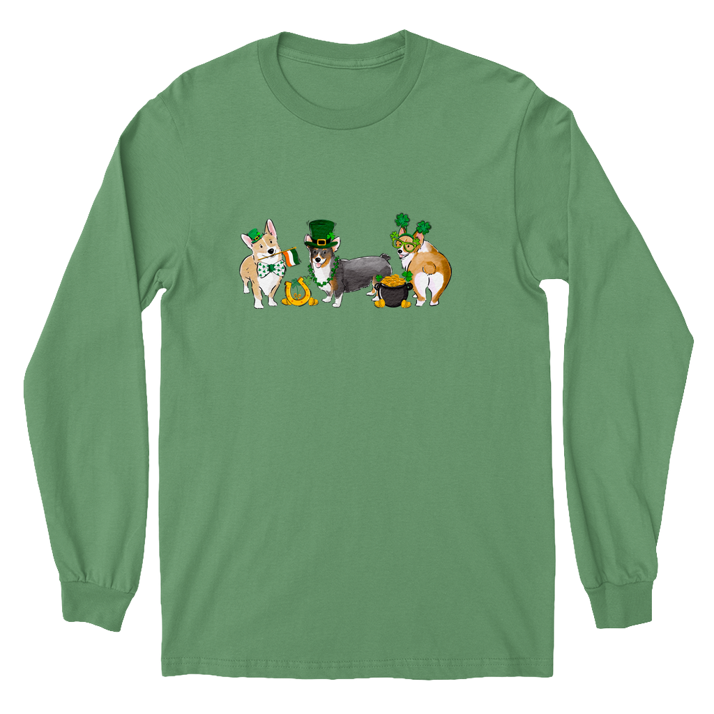 Corgi St. Patrick's Long Sleeve YOUTH Tee Shirts
