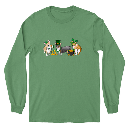 Corgi St. Patrick's Long Sleeve YOUTH Tee Shirts