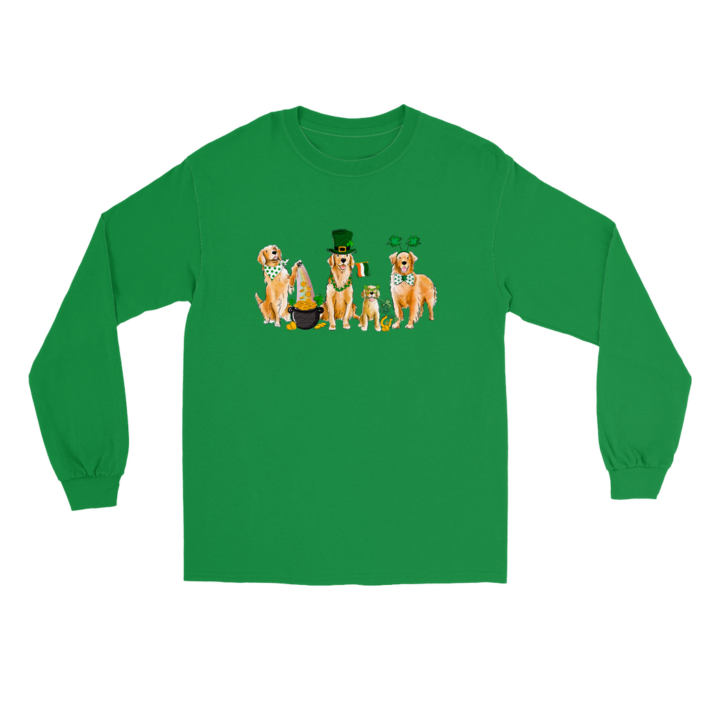 Golden Retriever St. Patrick's Long Sleeve T-Shirts