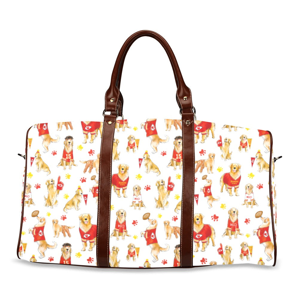 Kansas City Golden Retriever Waterproof Travel Bag