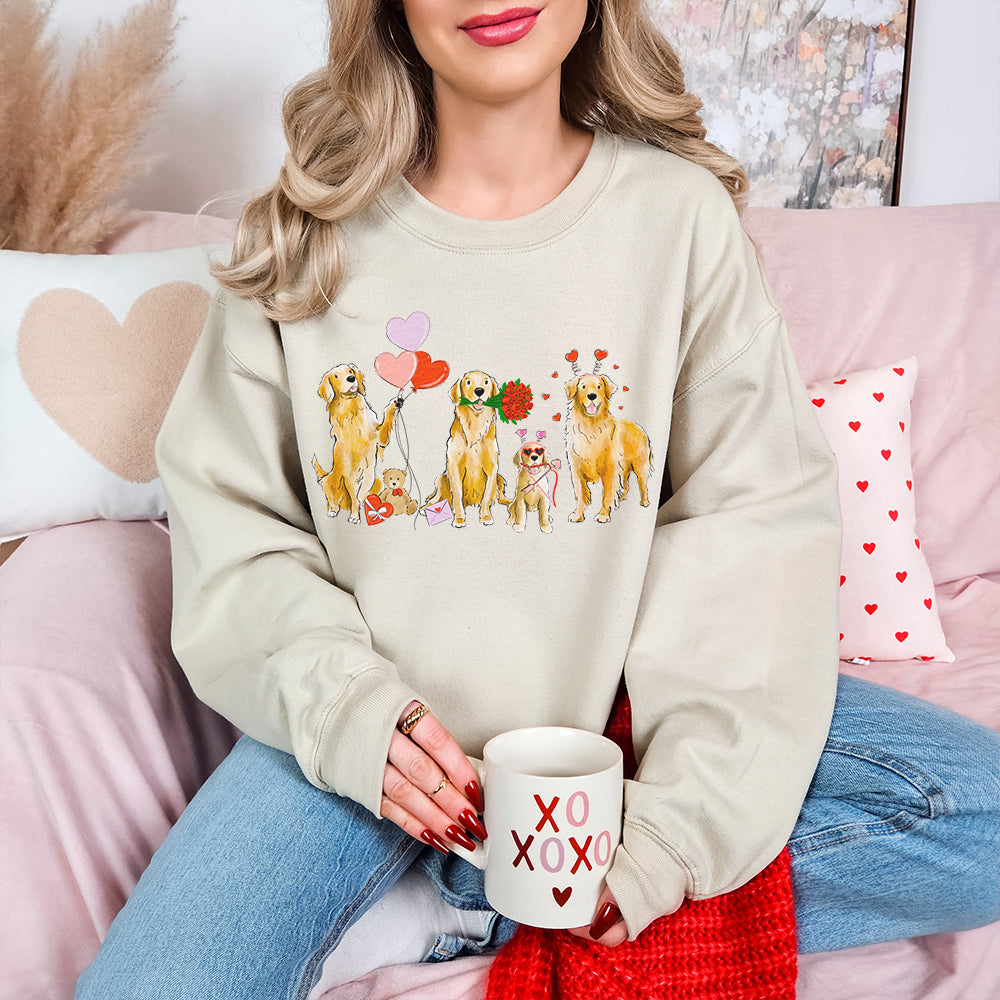 Golden Retriever Valentine Crewneck Sweatshirts