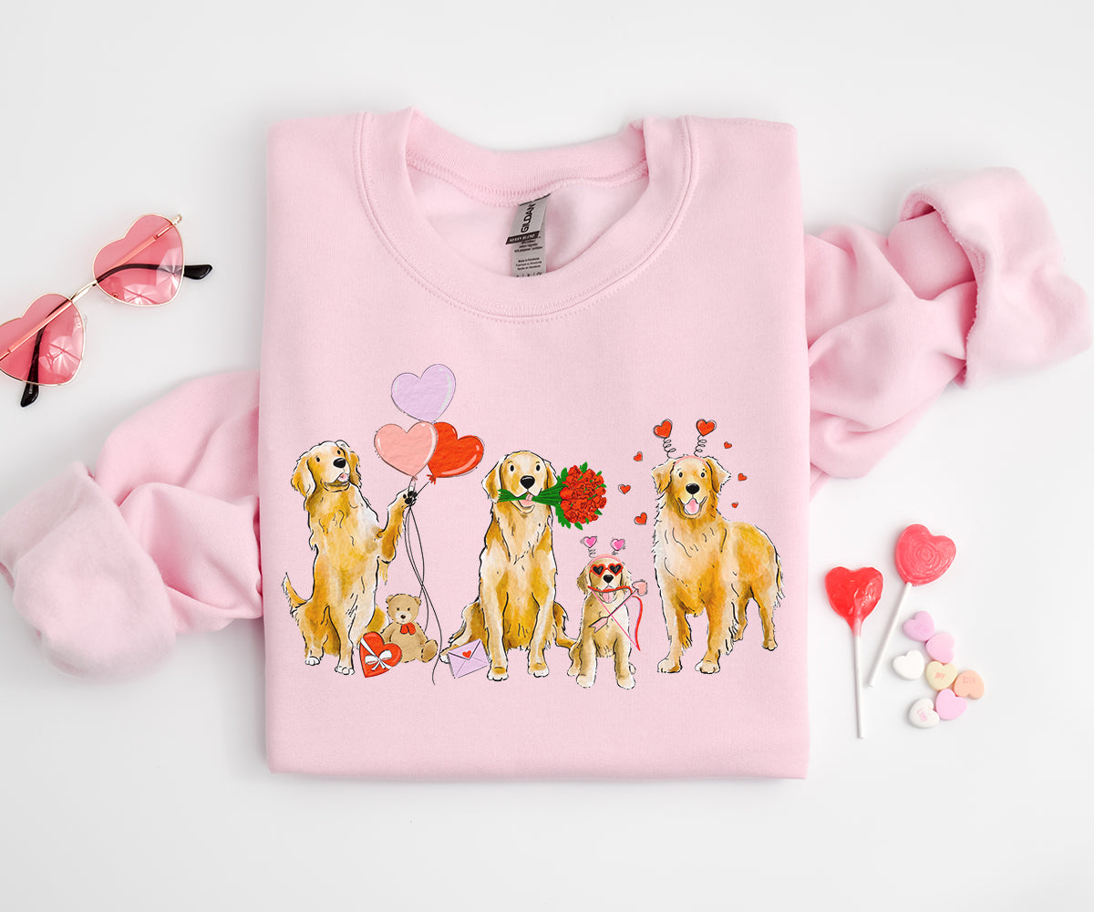 Golden Retriever Valentine Crewneck Sweatshirts