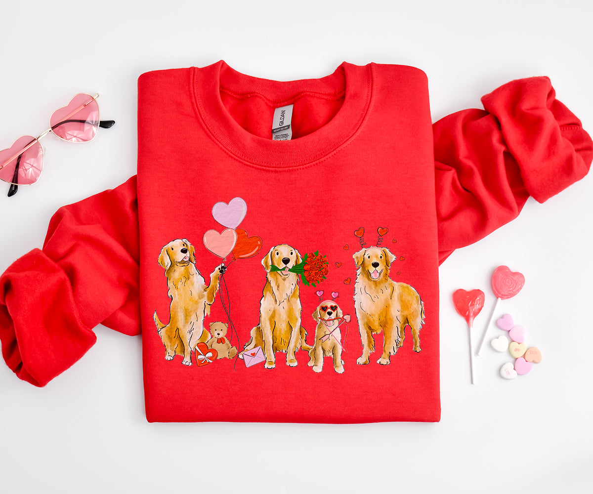 Golden Retriever Valentine Crewneck Sweatshirts