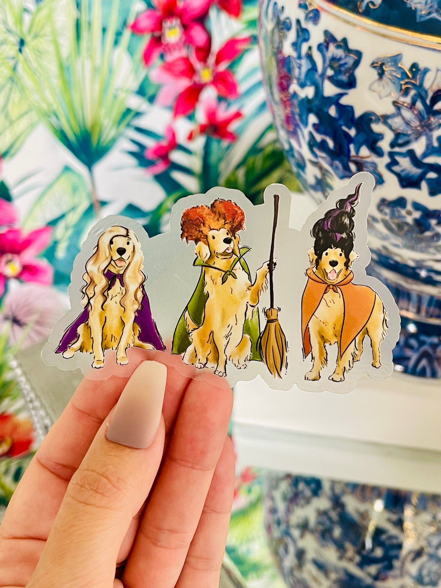 Golden Retriever Hocus Paw-cus Vinyl Sticker