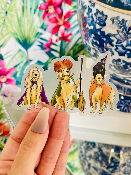 Golden Retriever Hocus Paw-cus Vinyl Sticker