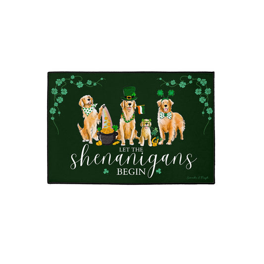 Golden Retriever St. Patrick's Doormat