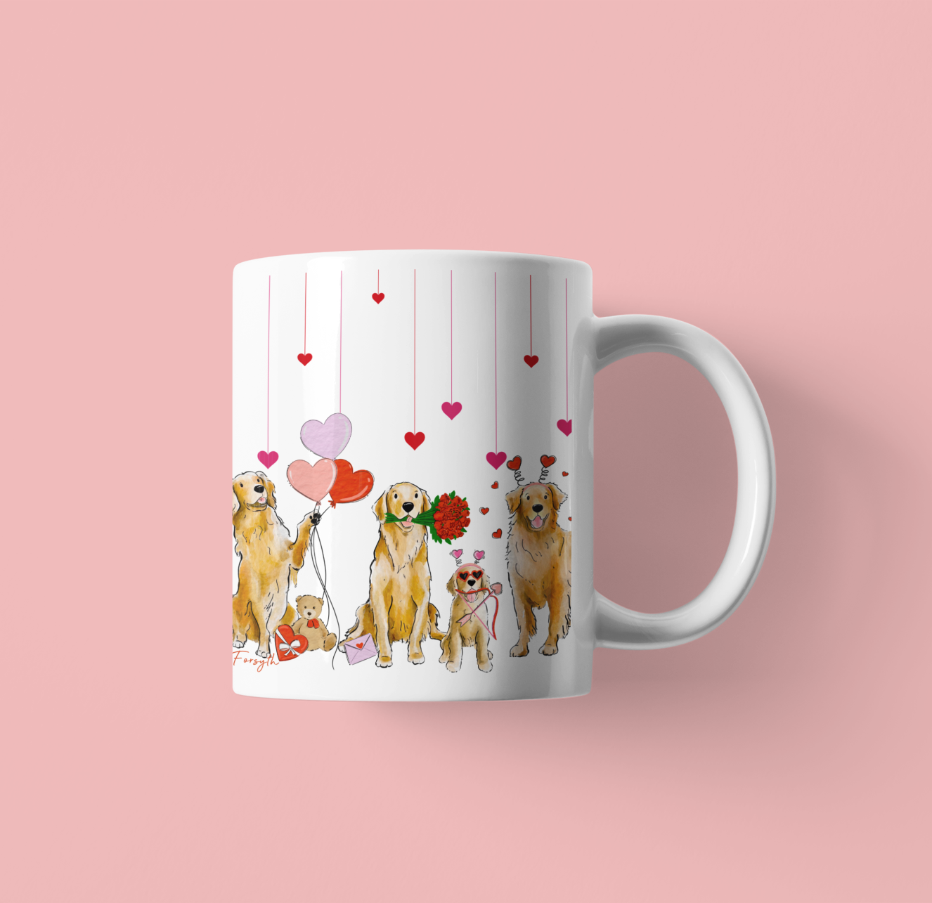 Golden Retriever Valentine Mug