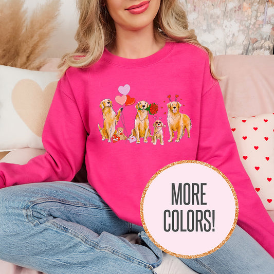 Golden Retriever Valentine Crewneck Sweatshirts