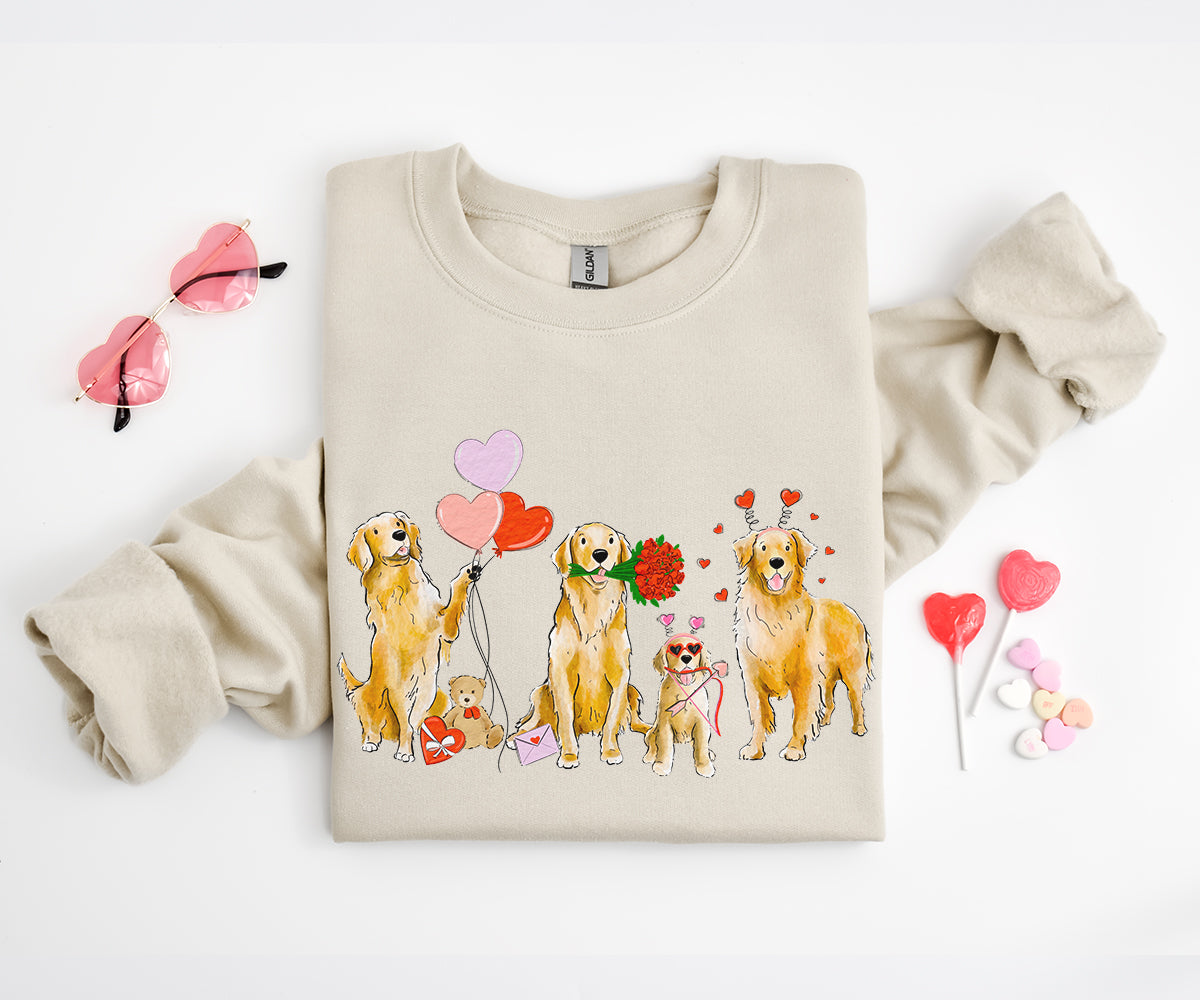 Golden Retriever Valentine Crewneck Sweatshirts