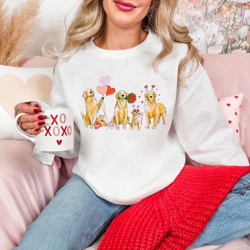 Golden Retriever Valentine Crewneck Sweatshirts