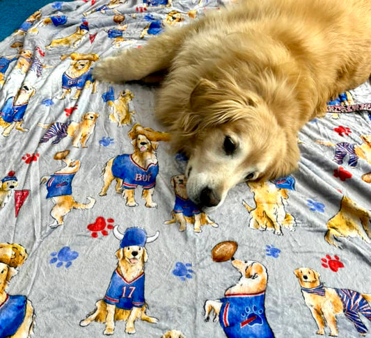 Buffalo Golden Retriever Minky Blanket