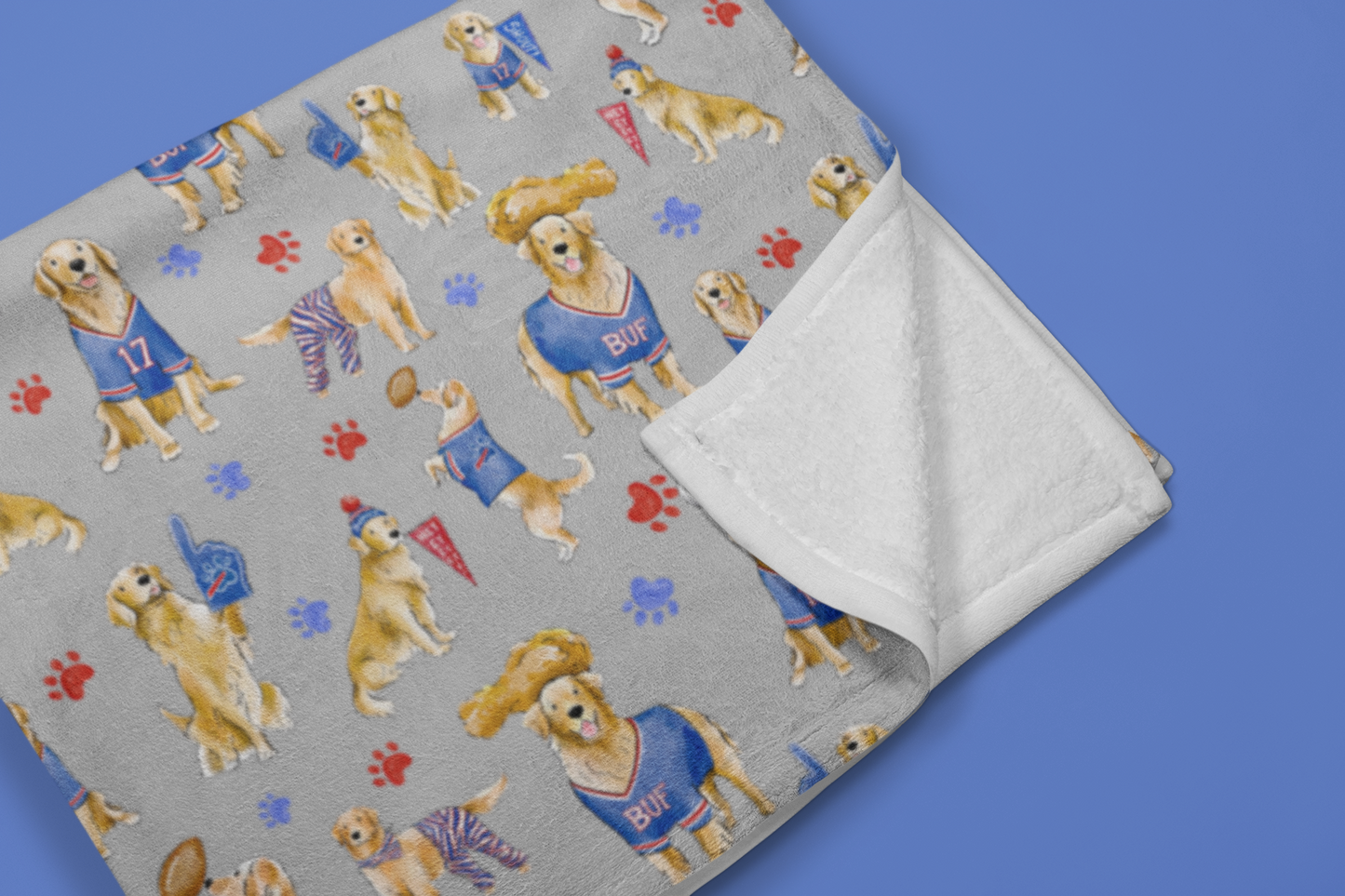 Buffalo Golden Retriever Minky Blanket