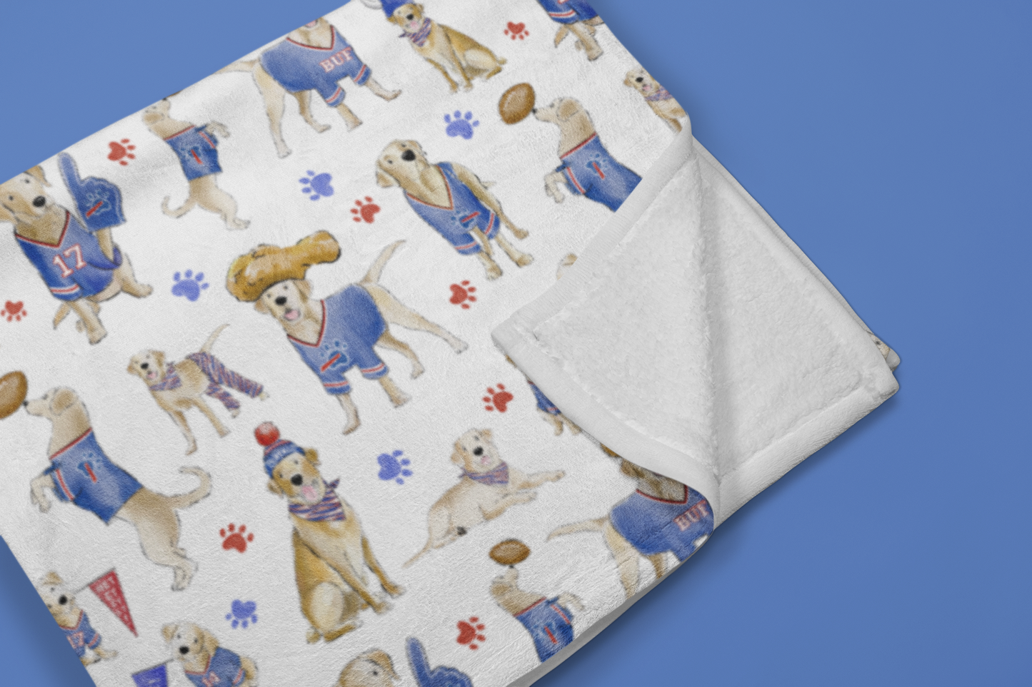 Buffalo Yellow Lab Minky Blanket