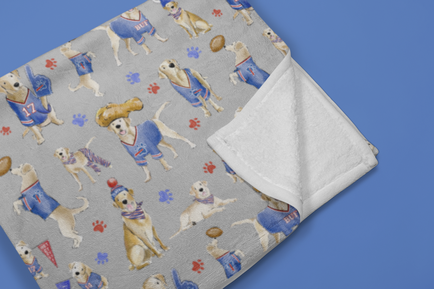 Buffalo Yellow Lab Minky Blanket
