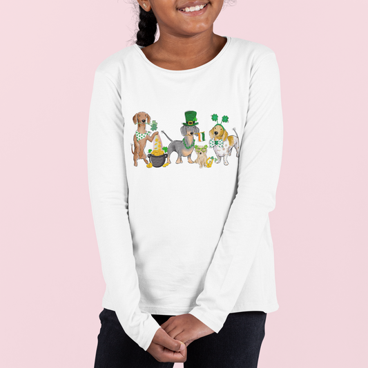 Wiener St. Patrick's Long Sleeve YOUTH Tee Shirts