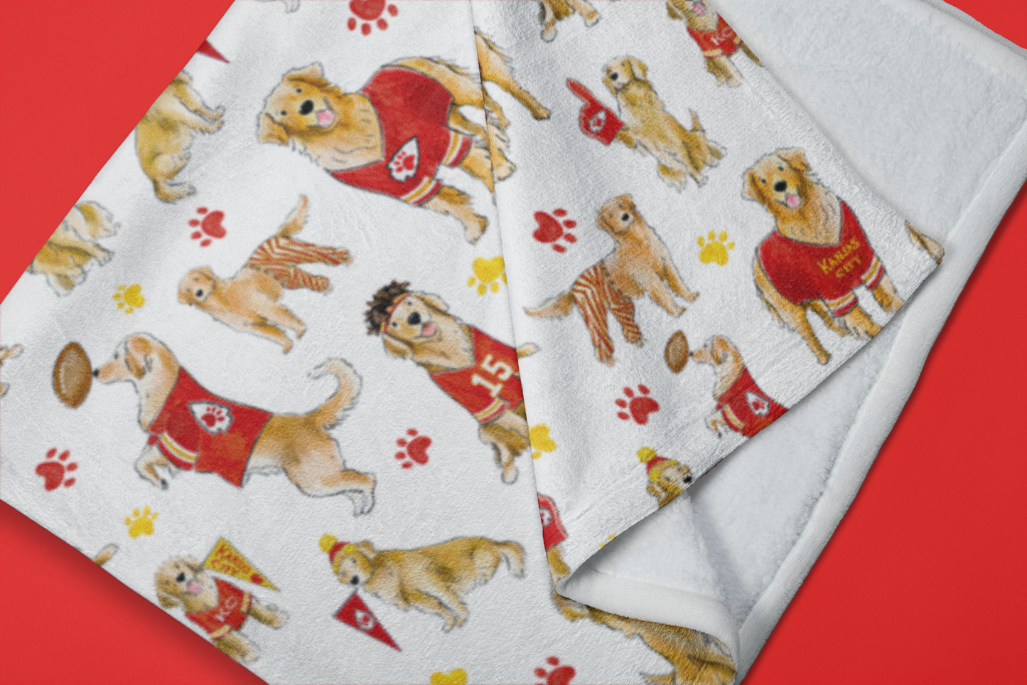 Kansas City Golden Retriever Minky Blanket