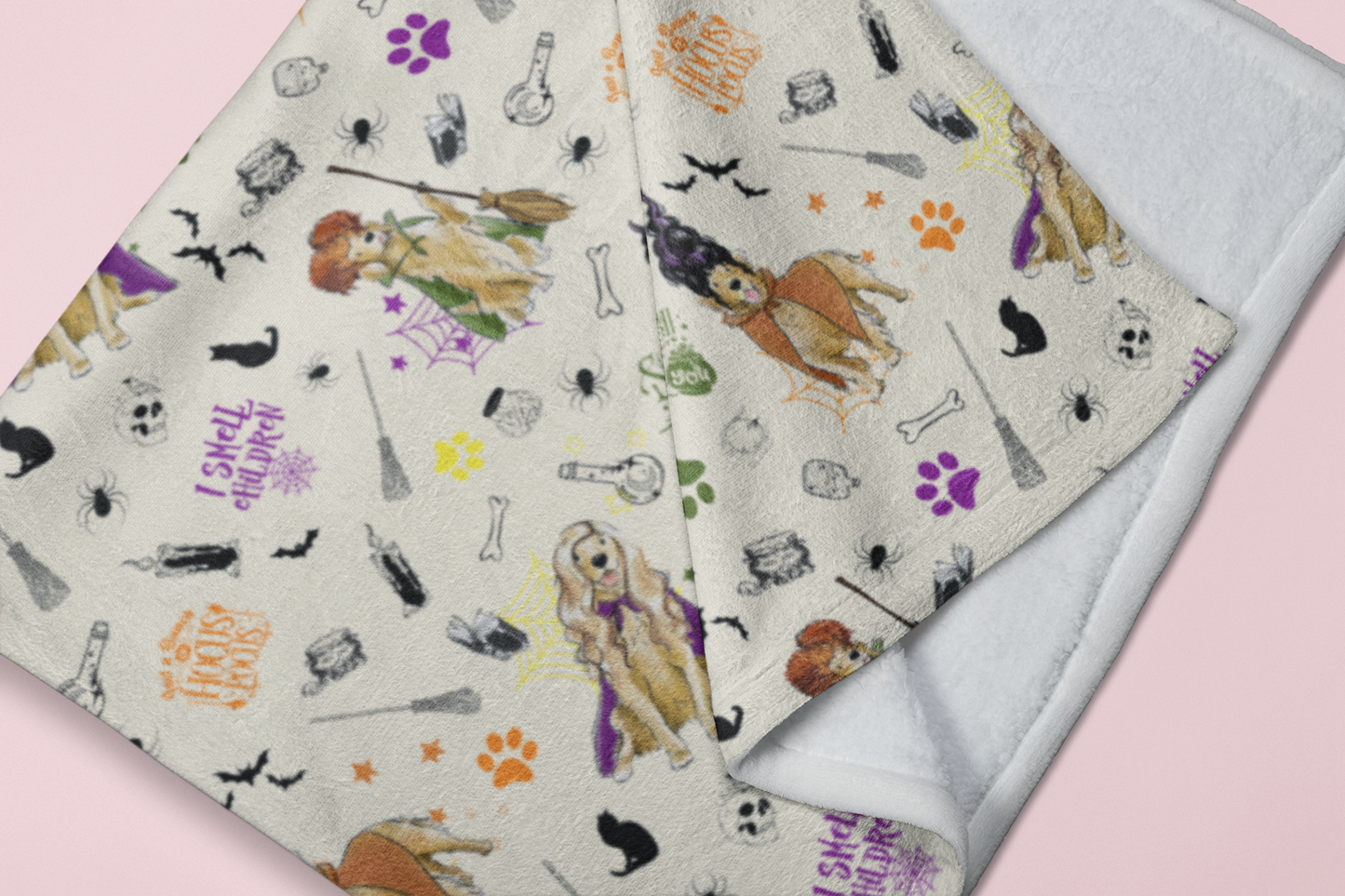 Golden Retriever Hocus Paw-cus Minky Blankets