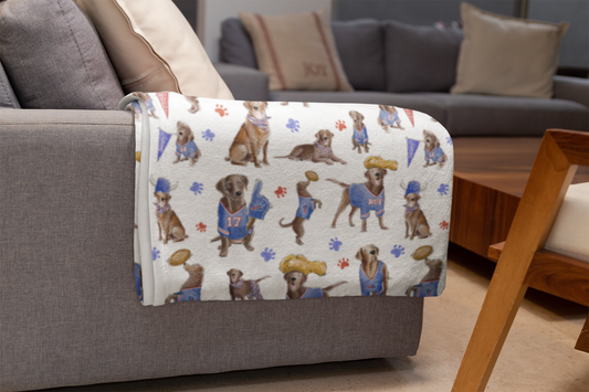 Buffalo Chocolate Lab Minky Blanket