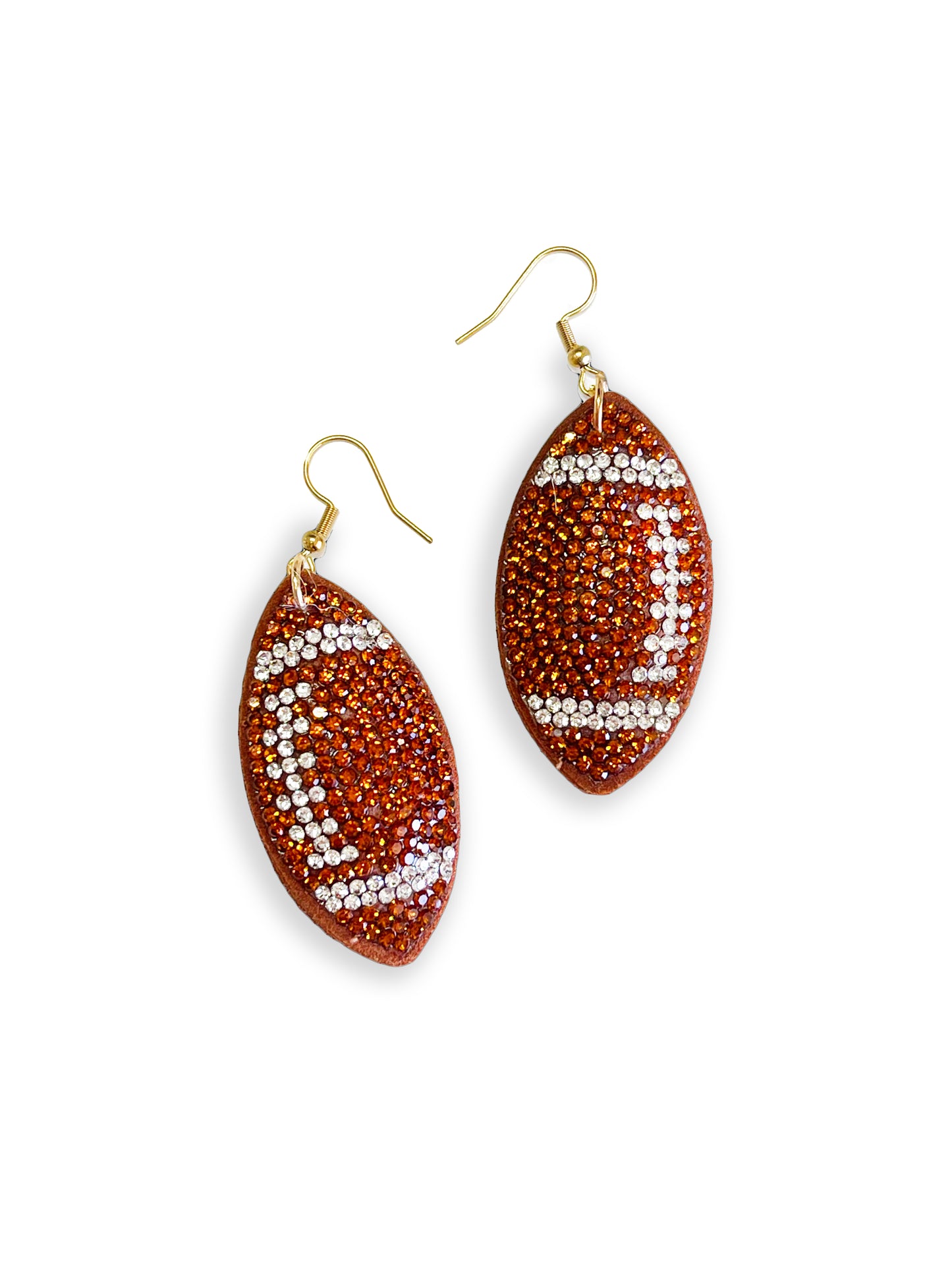 Rhinestone Football Earrings