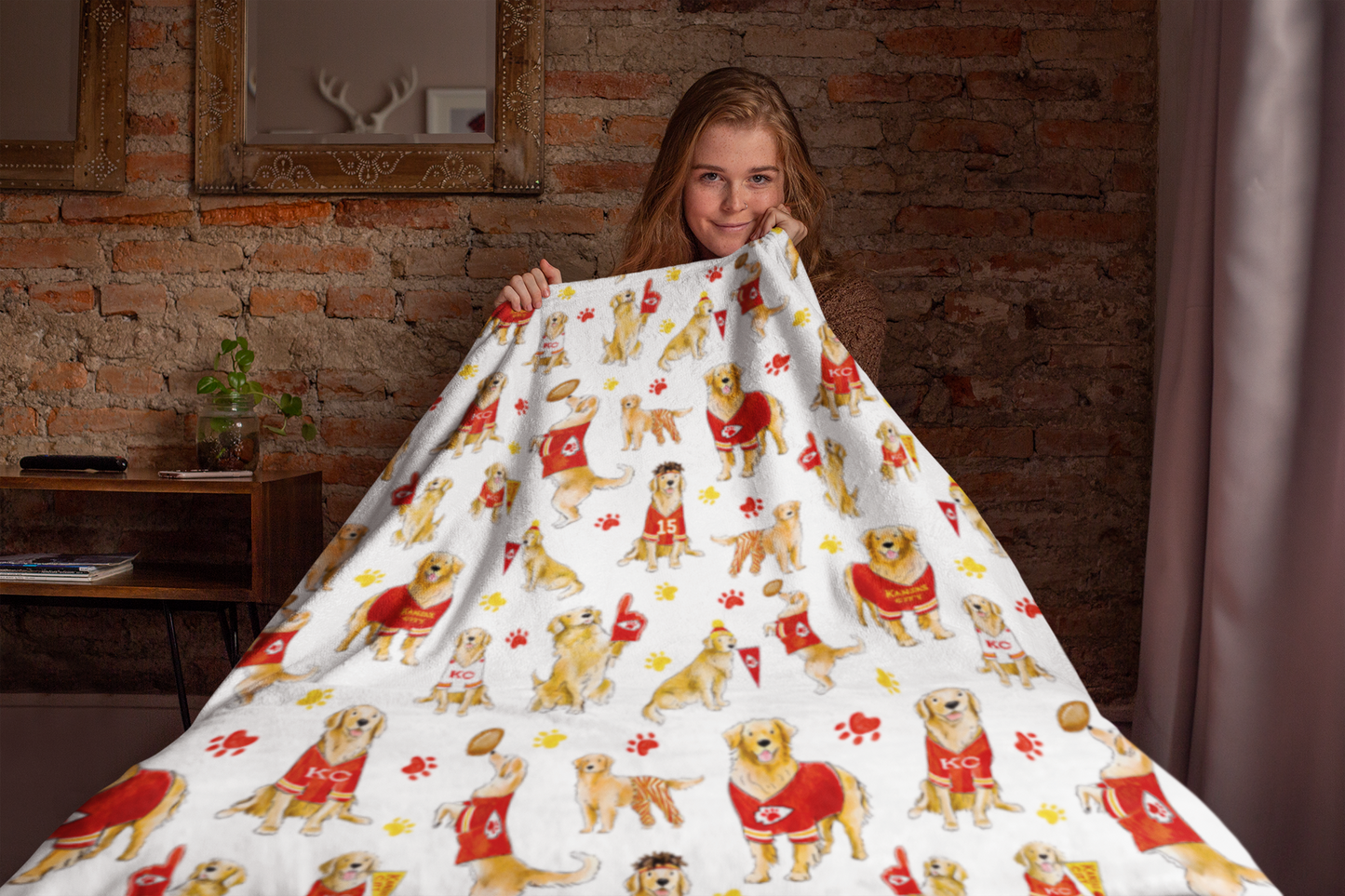 Kansas City Golden Retriever Minky Blanket