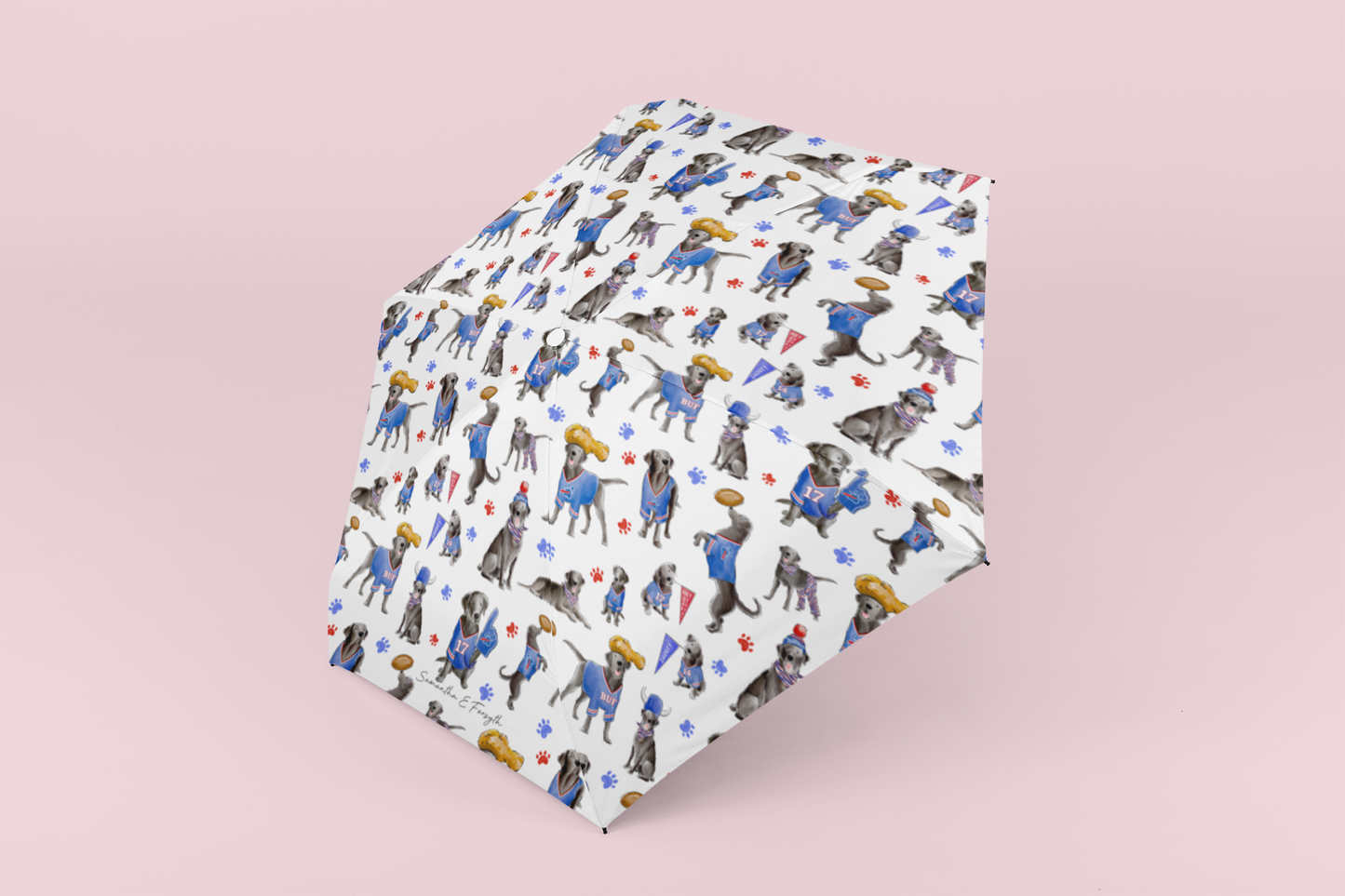 Buffalo Black Lab Umbrella - Auto Open/Foldable!