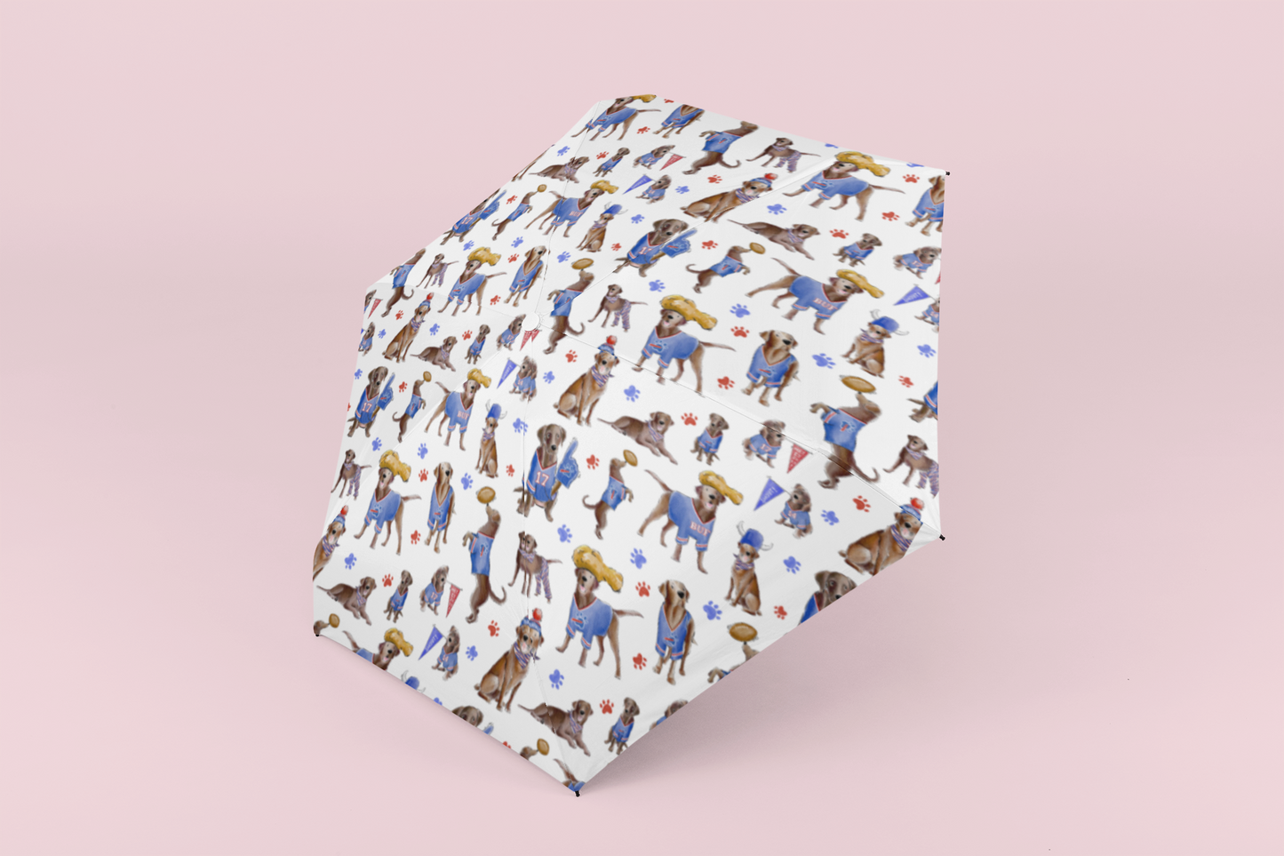 Buffalo Chocolate Lab Umbrella - Auto Open/Foldable!
