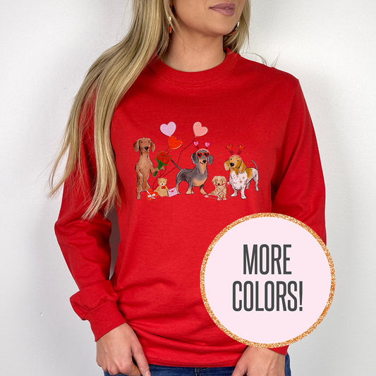 Wiener Valentine Long Sleeve T-Shirts