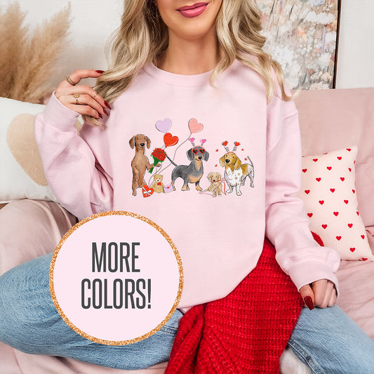 Wiener Valentine Crewneck Sweatshirts