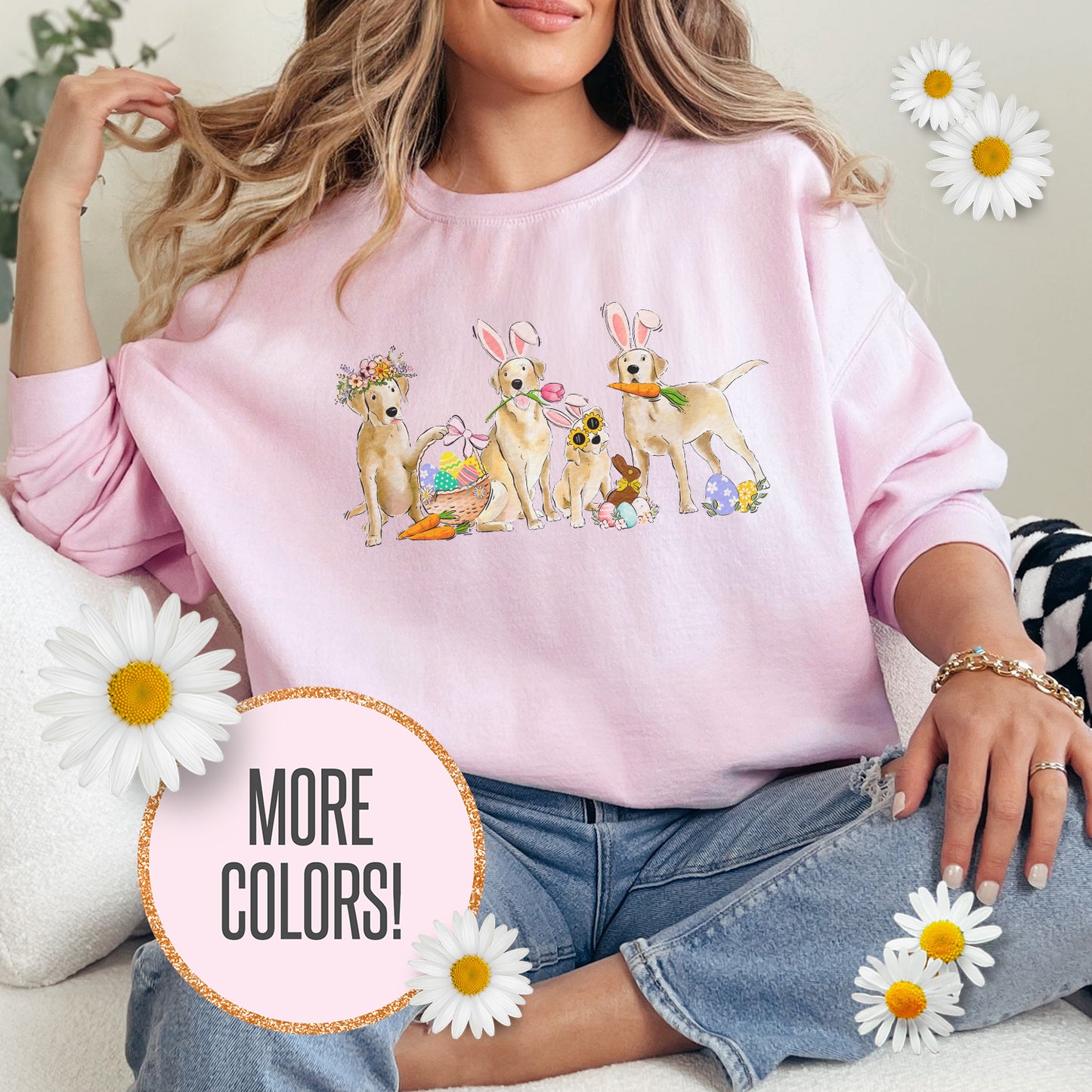 Yellow Labs Easter Crewneck Sweatshirt