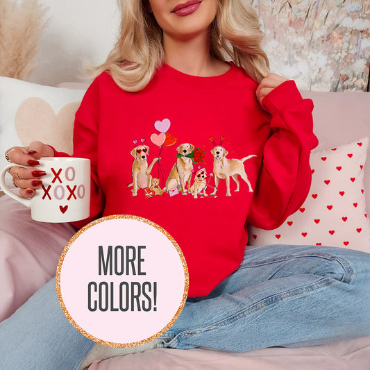 Yellow Lab Valentine Crewneck Sweatshirts