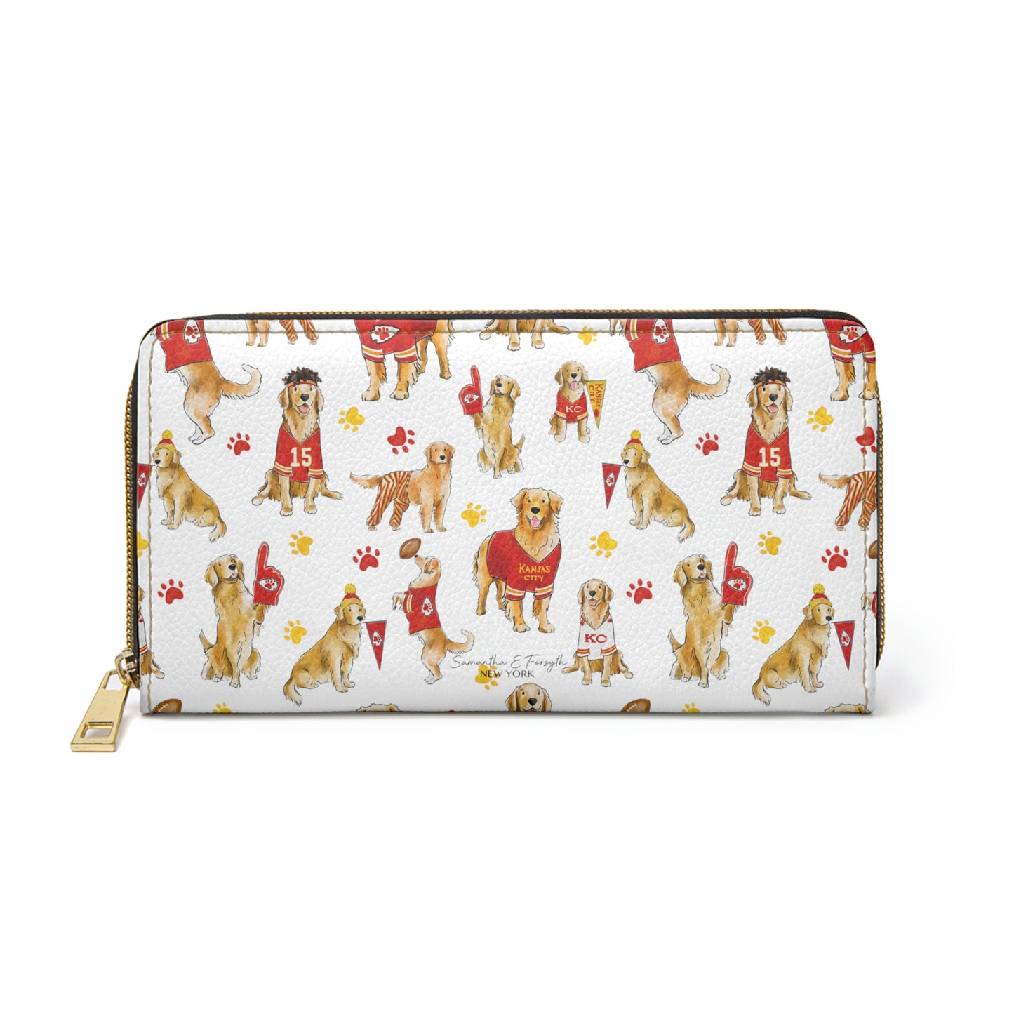 Kansas City Golden Retriever Wallet - White