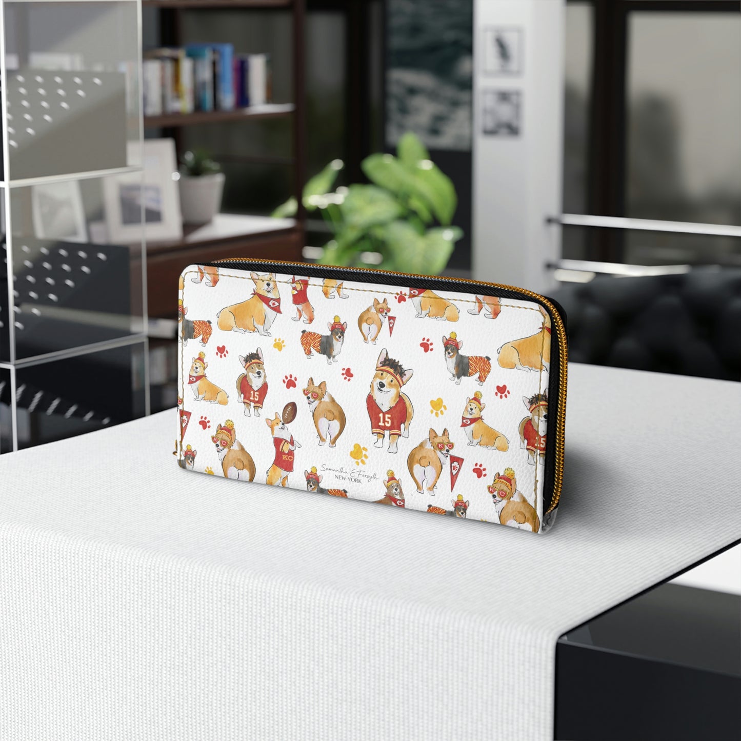 Kansas City Corgi Wallet - White