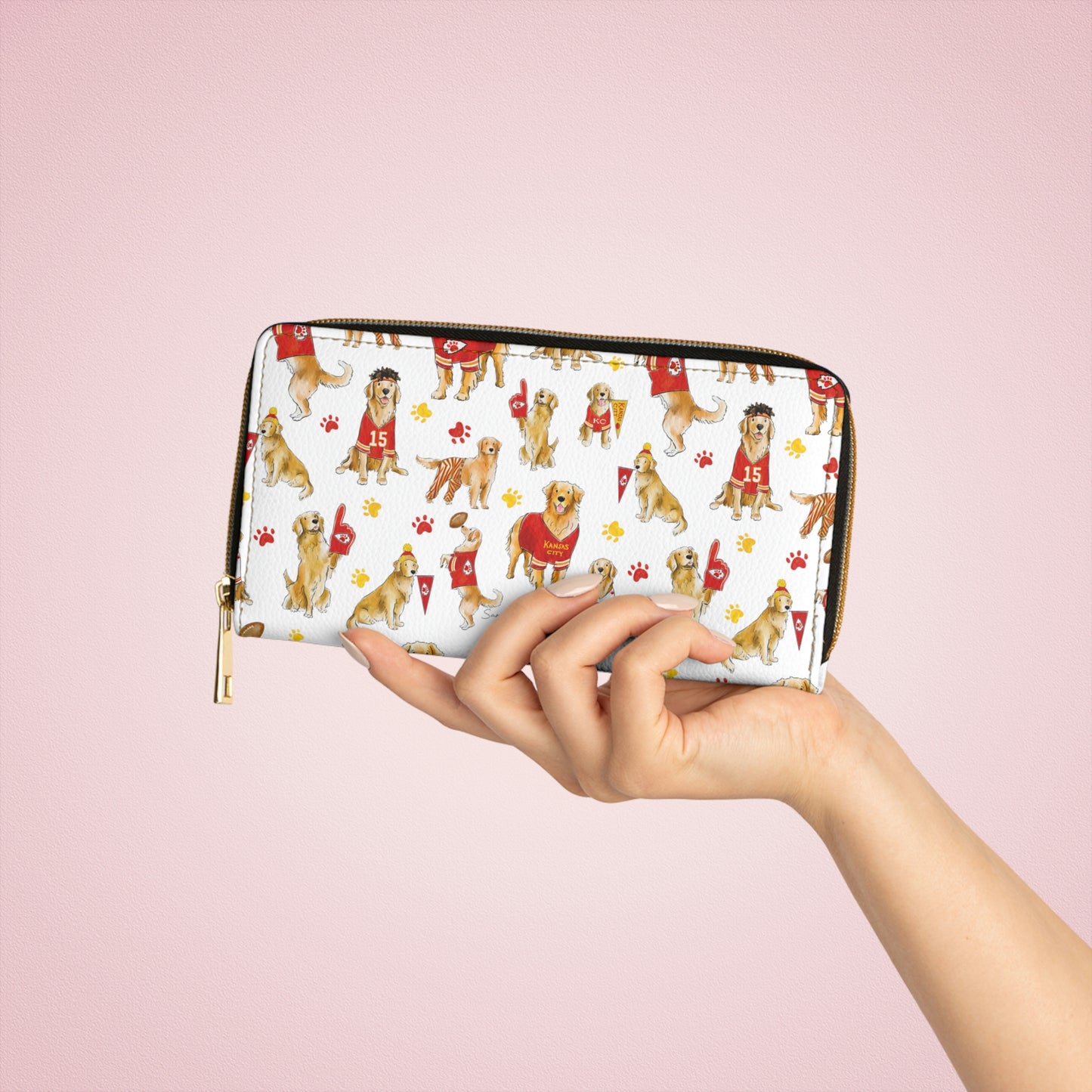 Kansas City Golden Retriever Wallet - White