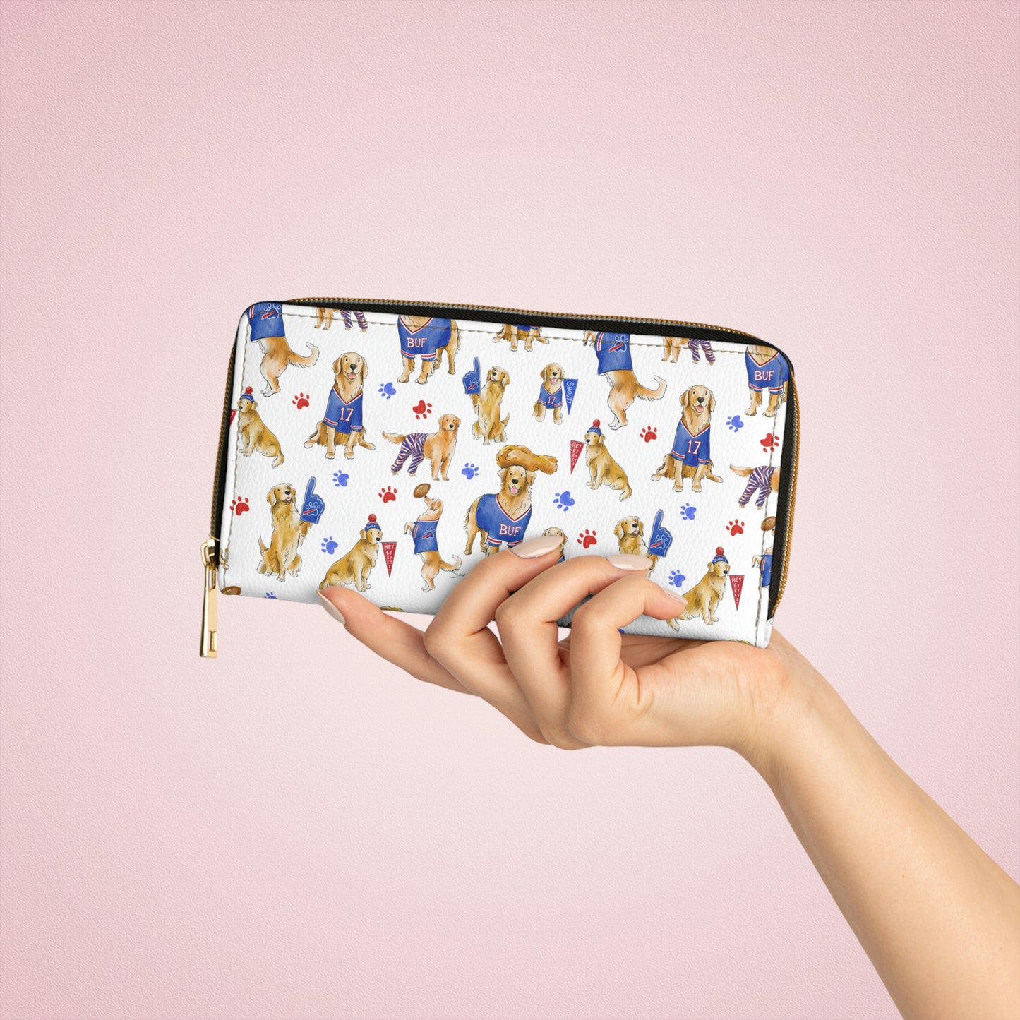 Buffalo Golden Retriever Wallet - White