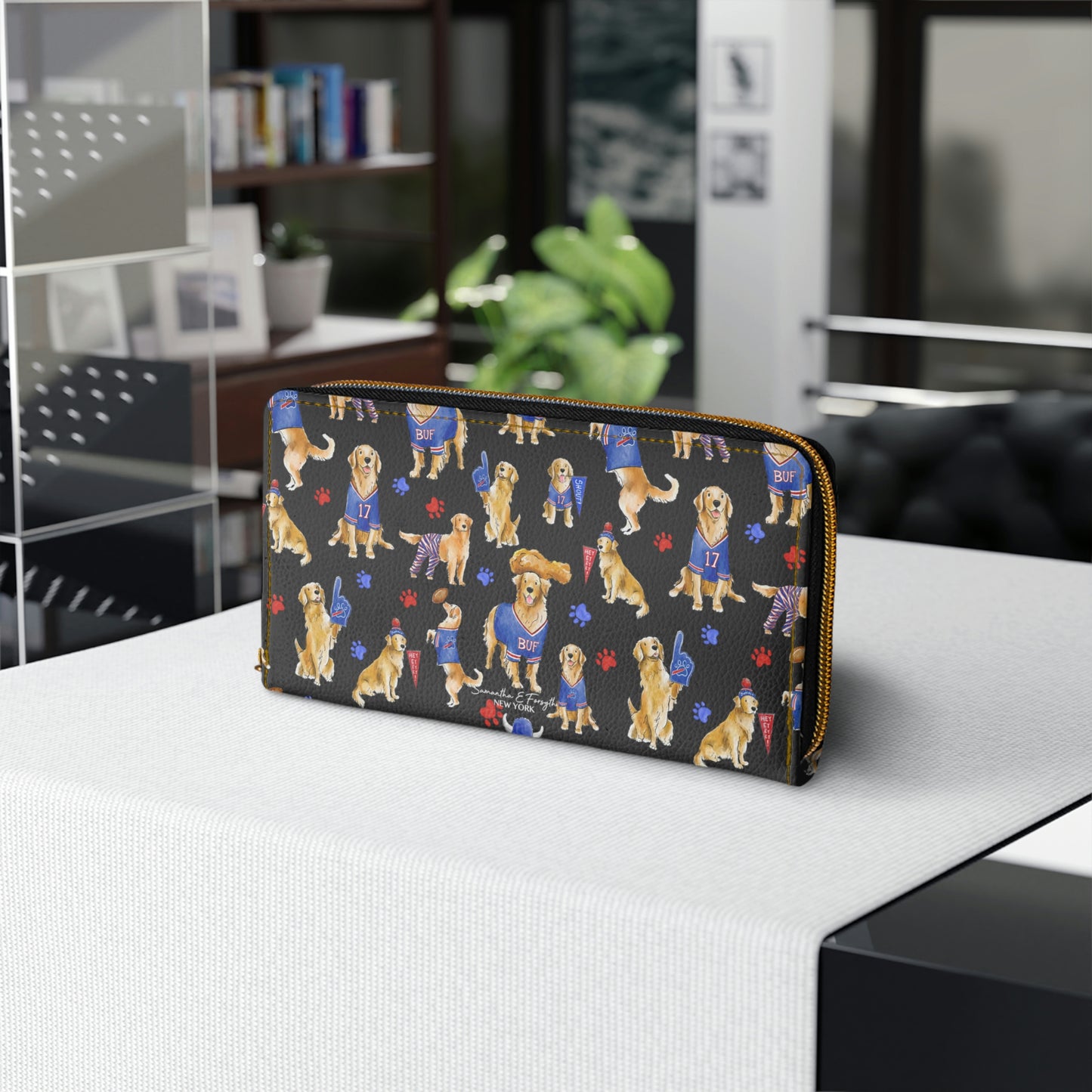 Buffalo Golden Retriever Wallet - Black