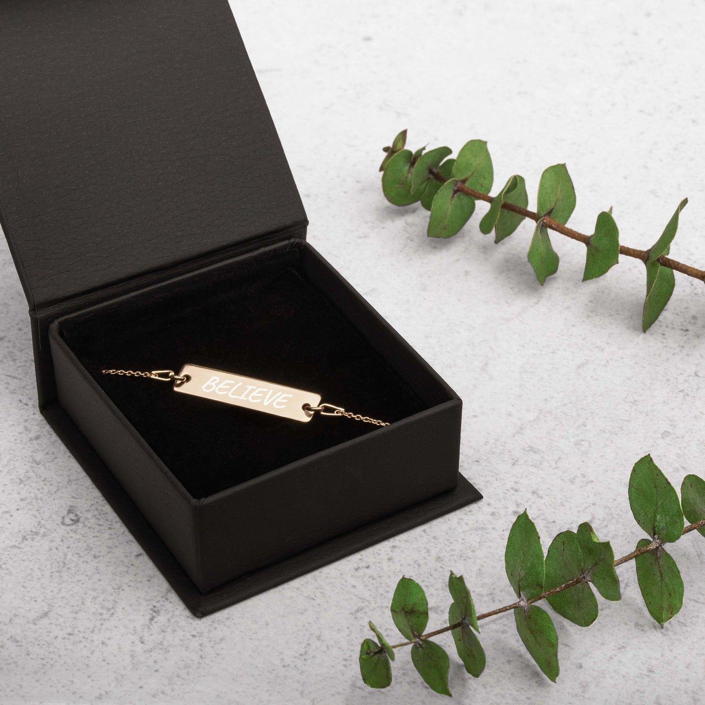 "BELIEVE" 24k engraved Bracelet