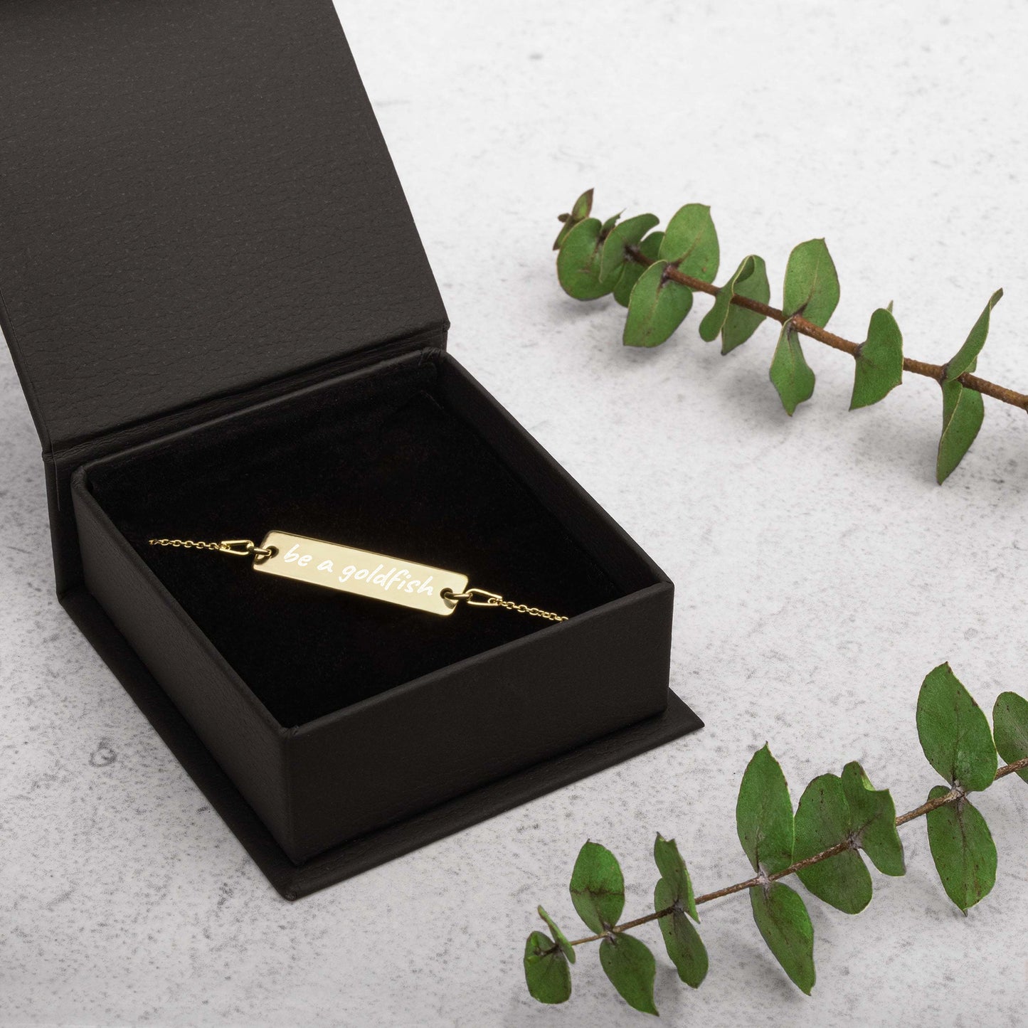 "Be a Goldfish" 24k engraved Bracelet/Necklace