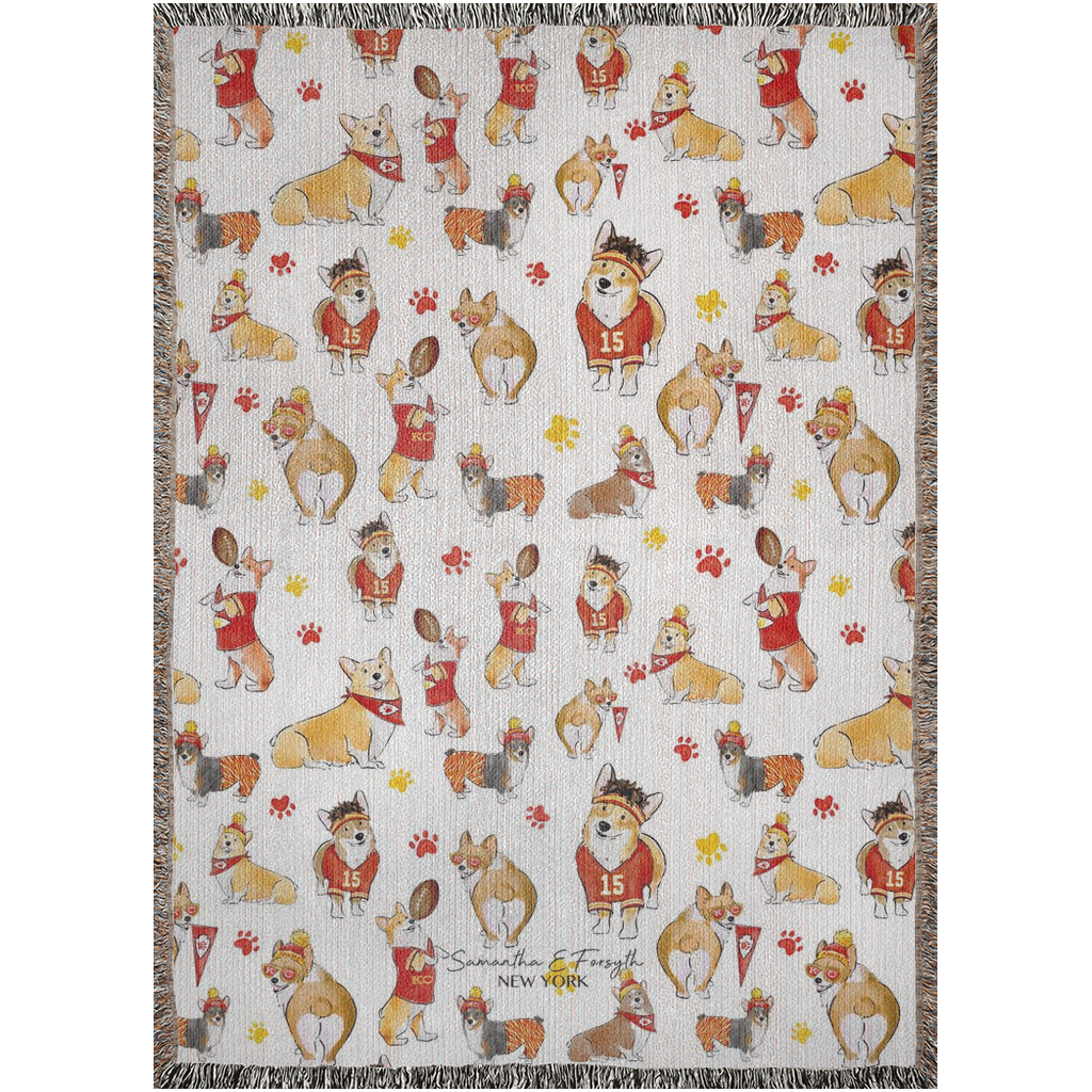 Kansas City Corgi Woven Blankets