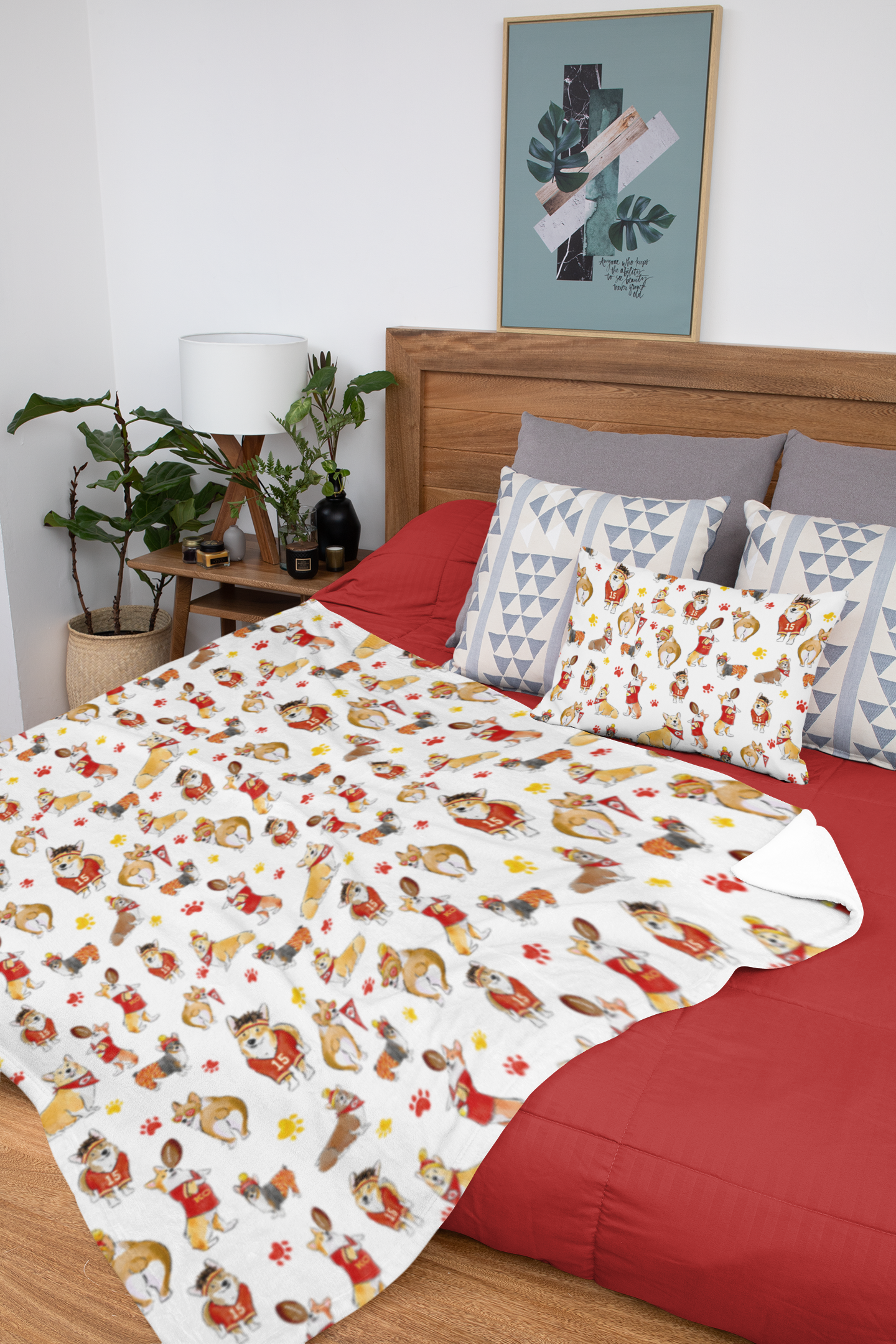 Kansas City Corgi Minky Blankets