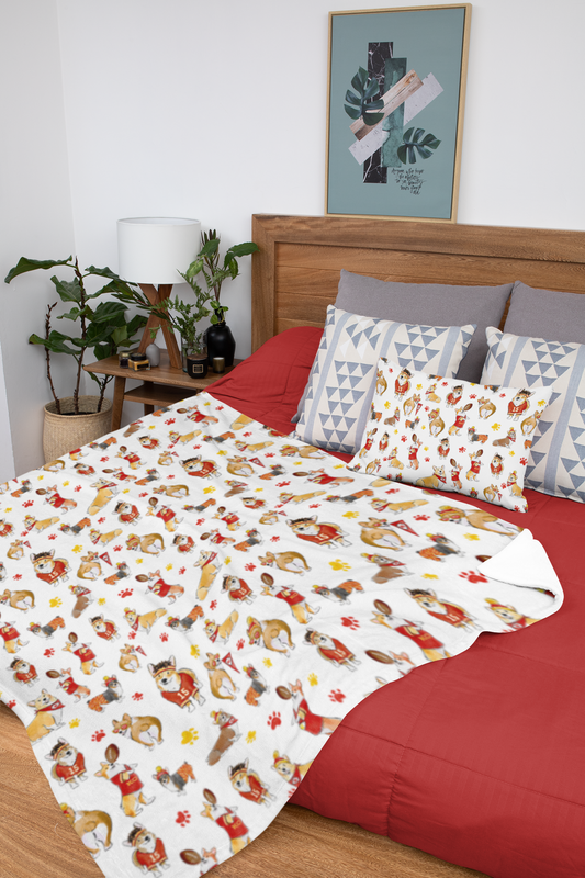 Kansas City Corgi Minky Blankets